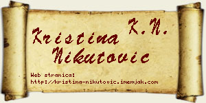 Kristina Nikutović vizit kartica